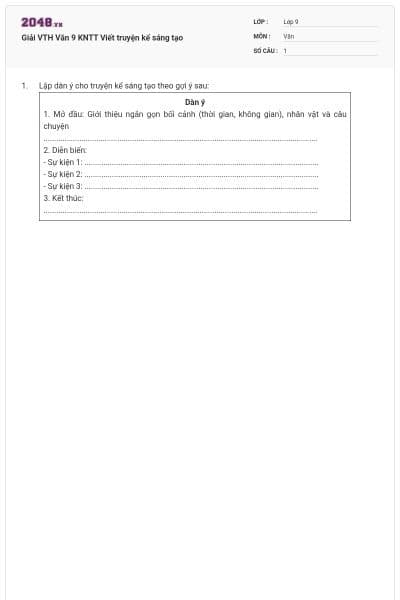 Giải VTH Văn 9 KNTT Viết truyện kể sáng tạo