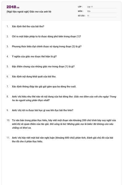 (Ngữ liệu ngoài sgk) Giấc mơ của anh hề