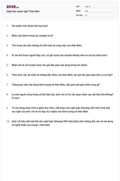 (Ngữ liệu ngoài sgk) Thần Biển