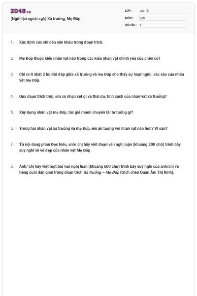 (Ngữ liệu ngoài sgk) Xã trưởng, Mẹ Đốp