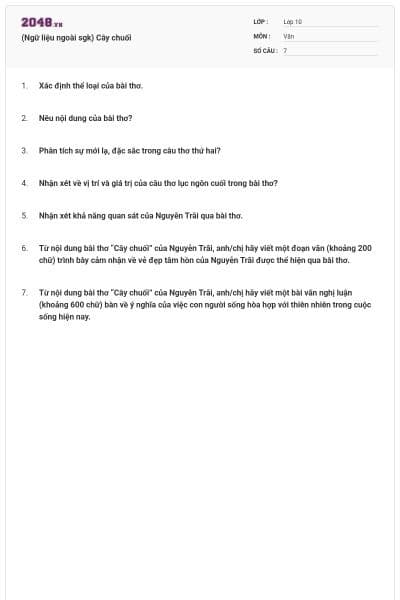 (Ngữ liệu ngoài sgk) Cây chuối