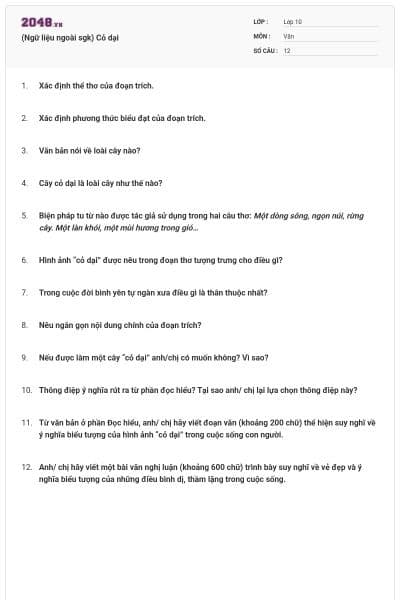 (Ngữ liệu ngoài sgk) Cỏ dại