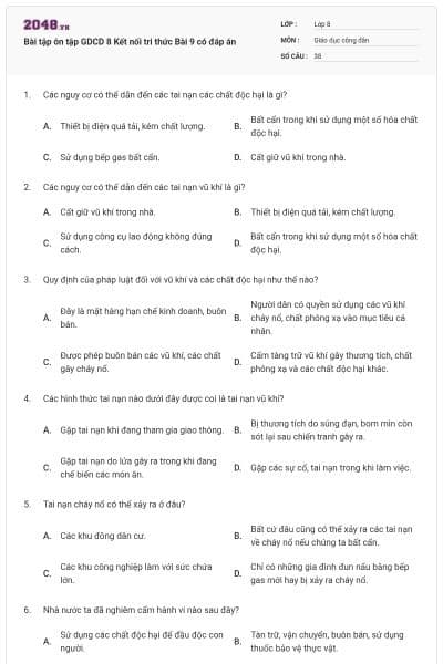 Bài tập ôn tập GDCD 8 Kết nối tri thức Bài 9 có đáp án