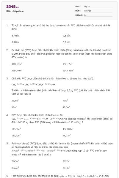 Điều chế polime