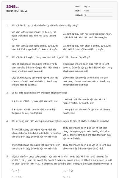 Bài 33: Kính hiển vi