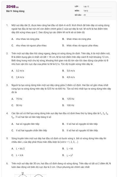 Bài 9: Sóng dừng