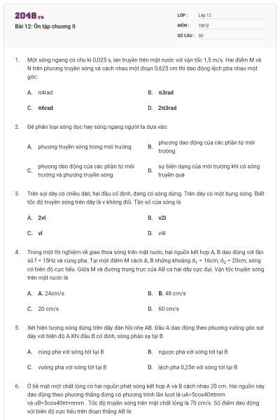 Bài 12: Ôn tập chương II