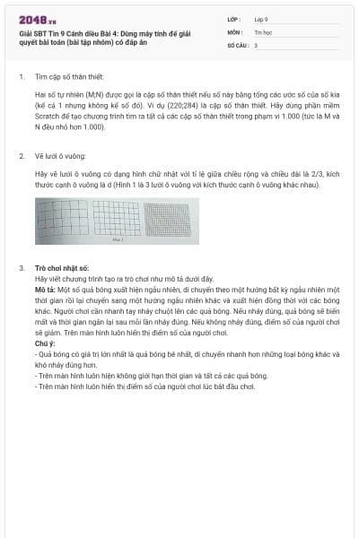 Giải SBT Tin 9 Cánh diều Bài 4: Dùng máy tính để giải quyết bài toán (bài tập nhóm) có đáp án