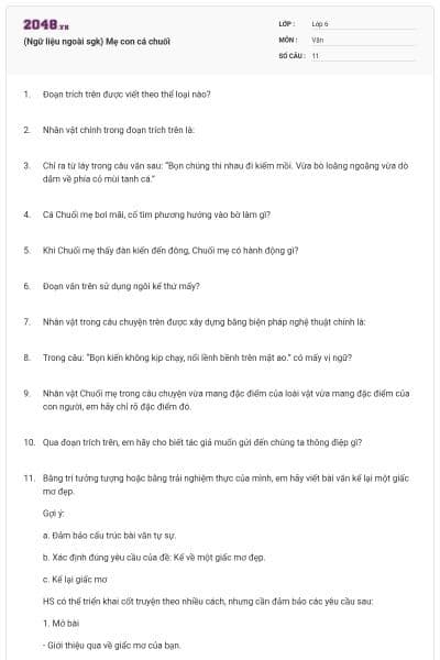 (Ngữ liệu ngoài sgk) Mẹ con cá chuối