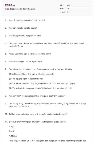 (Ngữ liệu ngoài sgk) Con vẹt nghèo