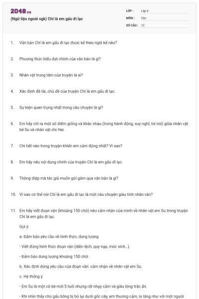 (Ngữ liệu ngoài sgk) Chỉ là em gấu đi lạc