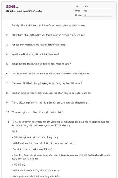 (Ngữ liệu ngoài sgk) Đời sống đẹp