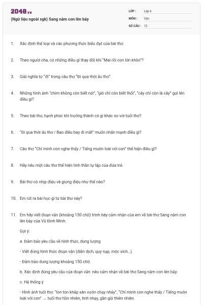 (Ngữ liệu ngoài sgk) Sang năm con lên bảy