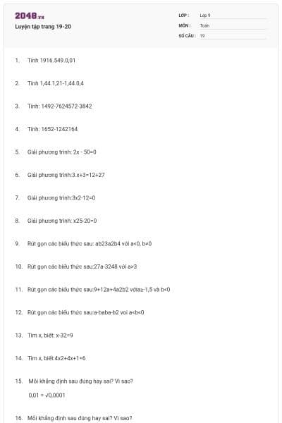 Luyện tập trang 19-20