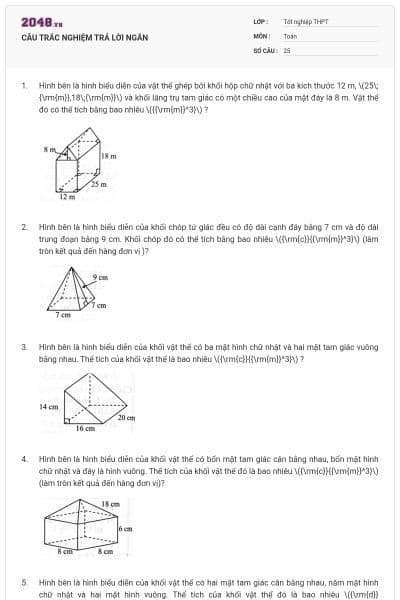 CÂU TRẮC NGHIỆM TRẢ LỜI NGẮN