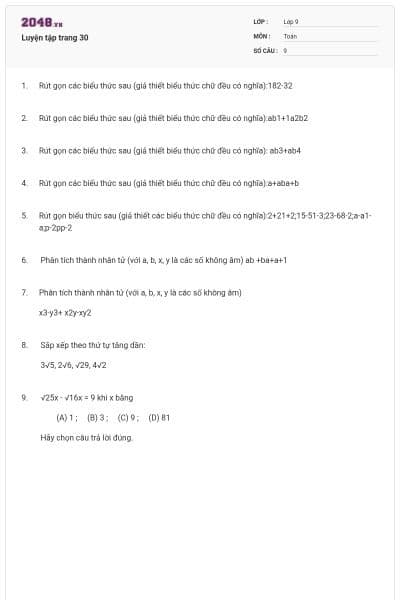 Luyện tập trang 30