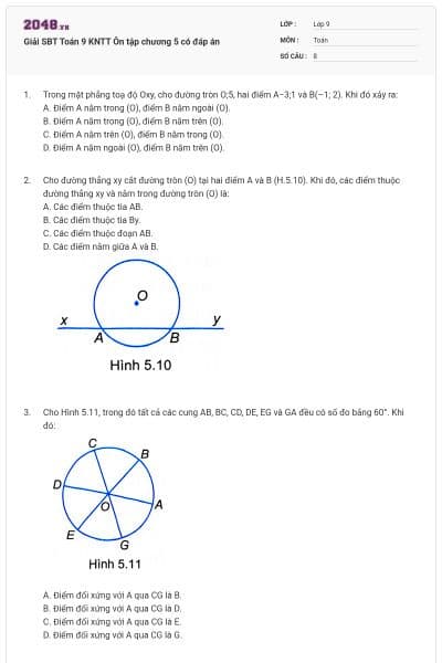 Giải SBT Toán 9 KNTT Ôn tập chương 5 có đáp án