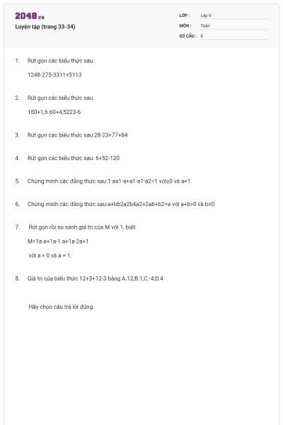 Luyện tập (trang 33-34)