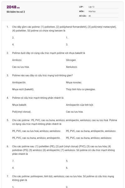 Đề kiểm tra số 2