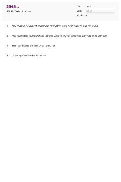 Bài 39: Quốc tế thứ hai