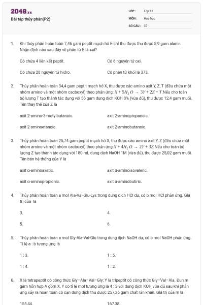 Bài tập thủy phân(P2)