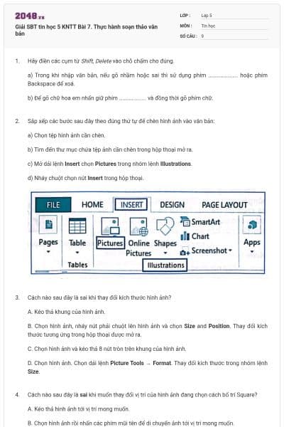 Giải SBT tin học 5 KNTT Bài 7. Thực hành soạn thảo văn bản