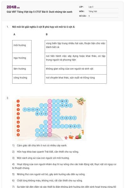 Giải VBT Tiếng Việt lớp 5 CTST Bài 8: Dưới những tán xanh