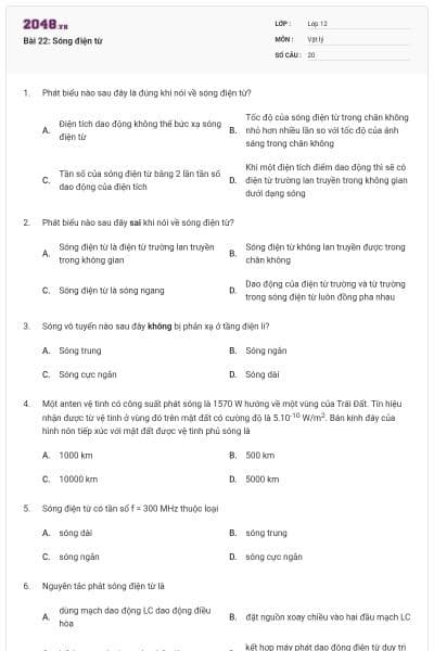 Bài 22: Sóng điện từ