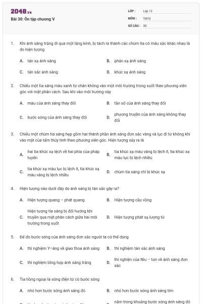 Bài 30: Ôn tập chương V