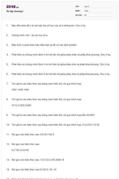 Ôn tập chương I