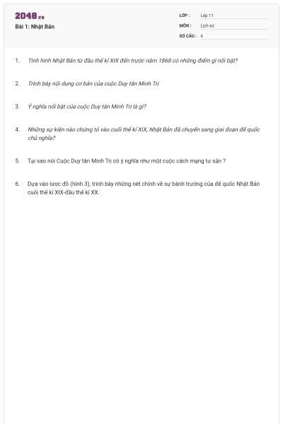 Bài 1: Nhật Bản