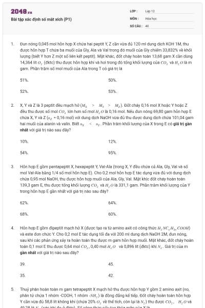 Bài tập xác định số mắt xích (P1)