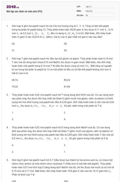 Bài tập xác định số mắt xích (P3)