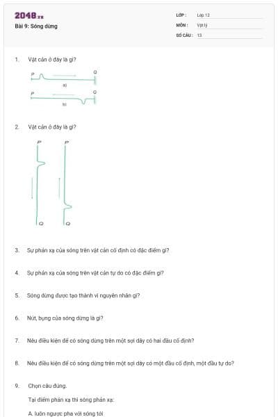 Bài 9: Sóng dừng