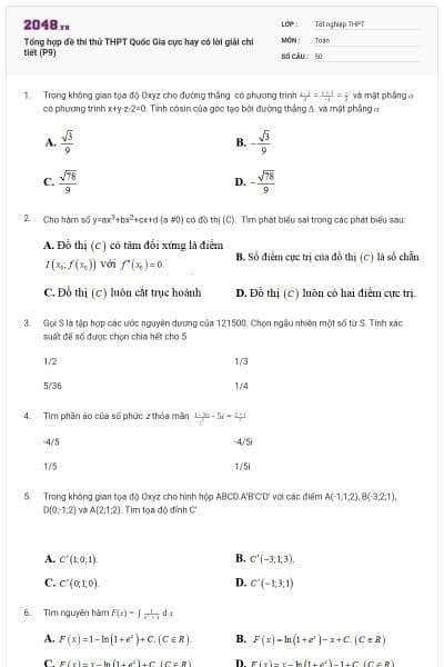 Tổng hợp đề thi thử THPT Quốc Gia cực hay có lời giải chi tiết (P9)