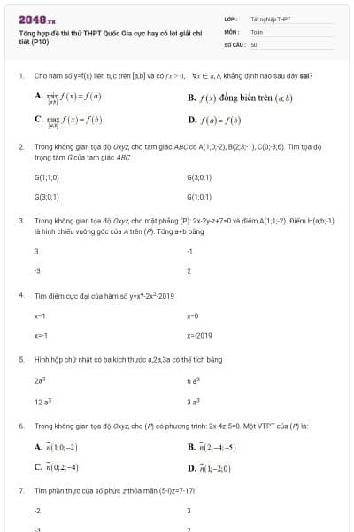 Tổng hợp đề thi thử THPT Quốc Gia cực hay có lời giải chi tiết (P10)