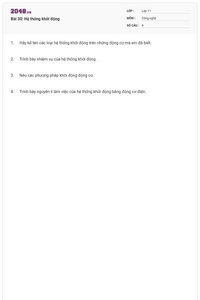 Bài 30: Hệ thống khởi động