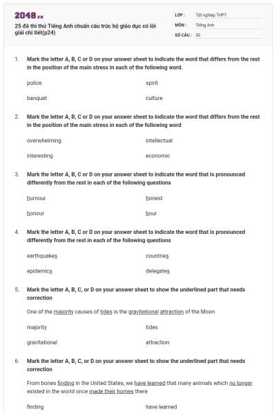 25 đề thi thử Tiếng Anh chuẩn cấu trúc bộ giáo dục có lời giải chi tiết(p24)