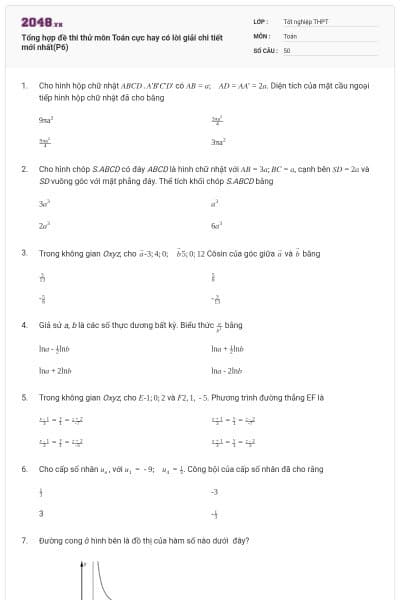 Tổng hợp đề thi thử môn Toán cực hay có lời giải chi tiết mới nhất(P6)