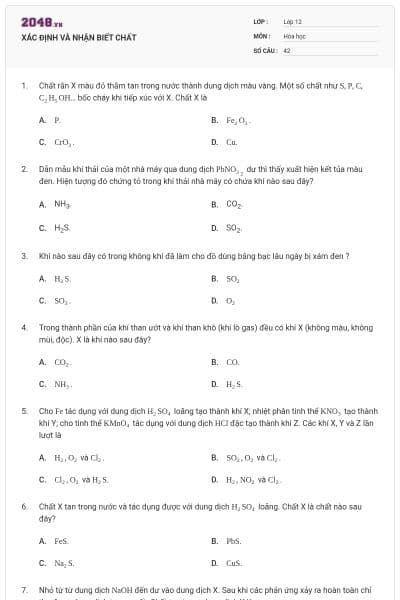 XÁC ĐỊNH VÀ NHẬN BIẾT CHẤT
