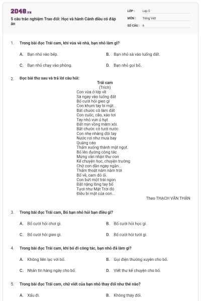 5 câu trắc nghiệm Trao đổi: Học và hành Cánh diều có đáp án