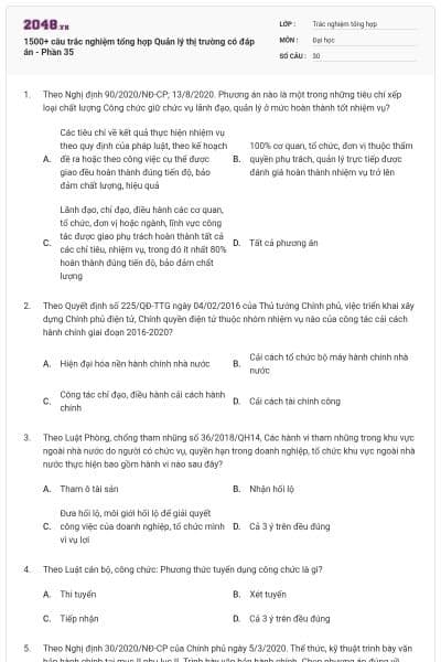 1500+ câu trắc nghiệm tổng hợp Quản lý thị trường có đáp án - Phần 35