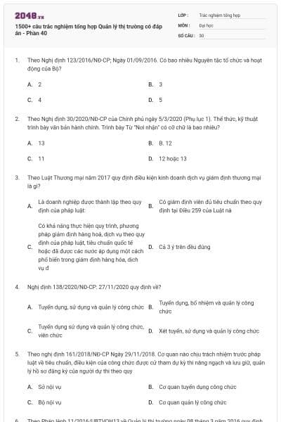 1500+ câu trắc nghiệm tổng hợp Quản lý thị trường có đáp án - Phần 40