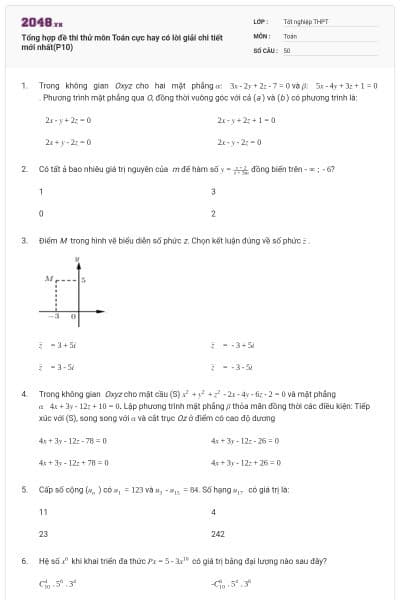 Tổng hợp đề thi thử môn Toán cực hay có lời giải chi tiết mới nhất(P10)