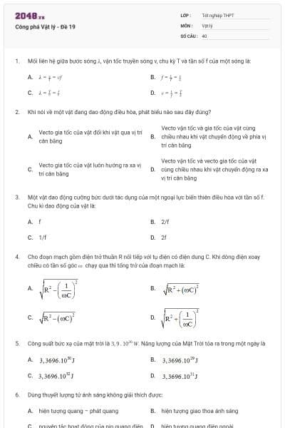 Công phá Vật lý - Đề 19