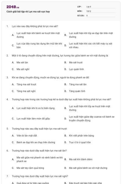 Cách giải bài tập về Lực ma sát cực hay