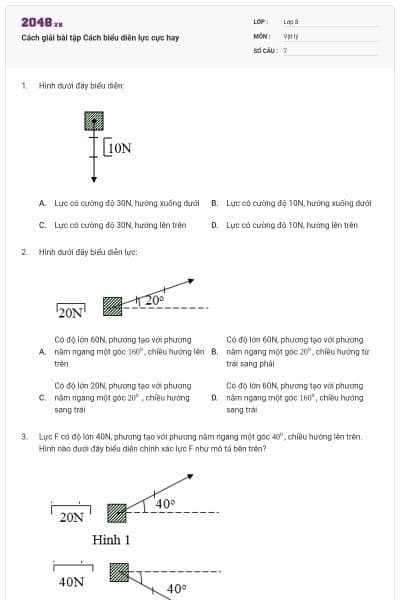 Cách giải bài tập Cách biểu diễn lực cực hay