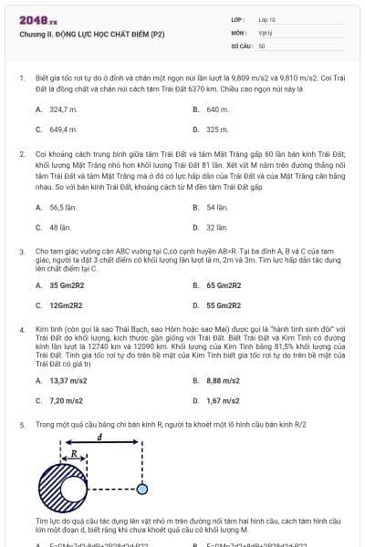 Chương II. ĐỘNG LỰC HỌC CHẤT ĐIỂM (P2)