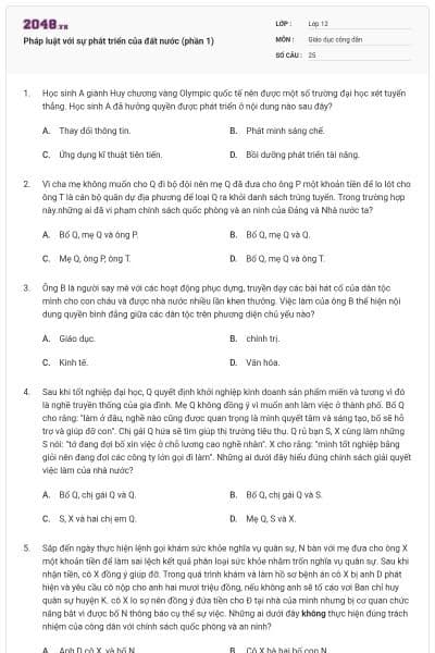 Pháp luật với sự phát triển của đất nước (phần 1)