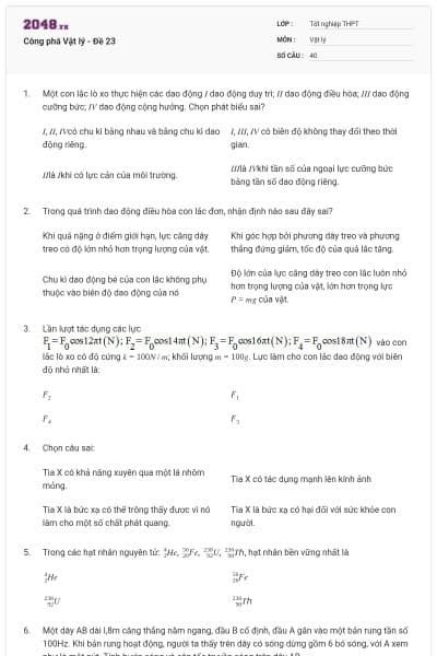 Công phá Vật lý - Đề 23